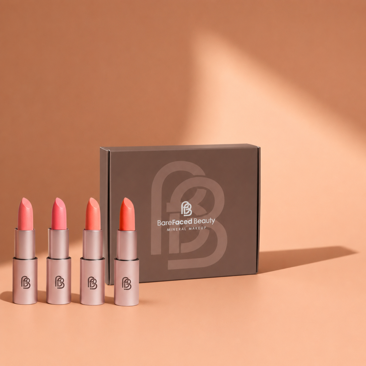 Natural Vegan Lipstick Set - Coral Kiss BareFaced Beauty