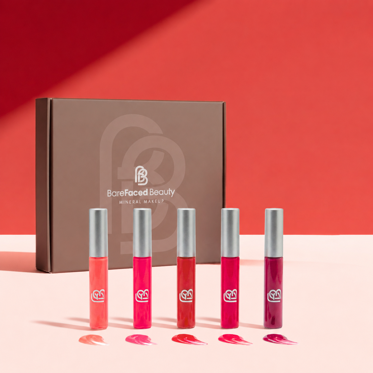Natural Vegan Lip Gloss Set - Scarlet Dream BareFaced Beauty
